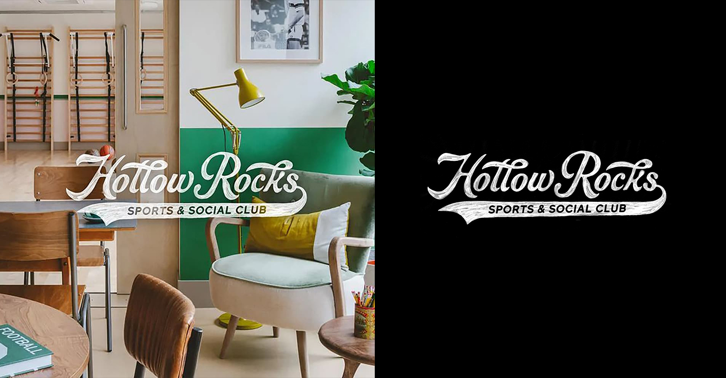 Official Hollow Rocks logo design for London's premier sports and social club.