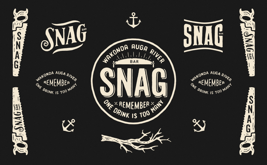 Artisanal branding and custom hand-drawn apparel illustrations for Snag