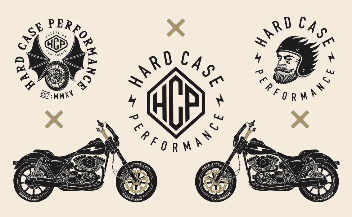 Brotherhood motorcycle club identity and artisanal hand-inked emblem design