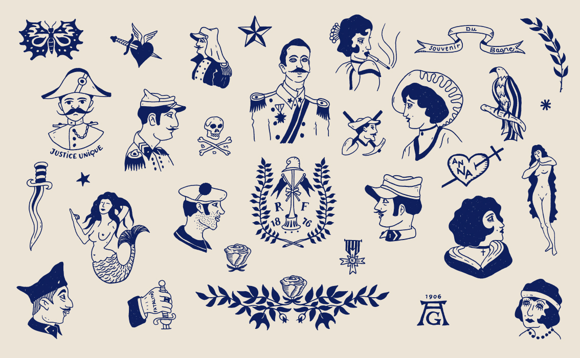 Classic tattoo-inspired branding and heritage flash art design