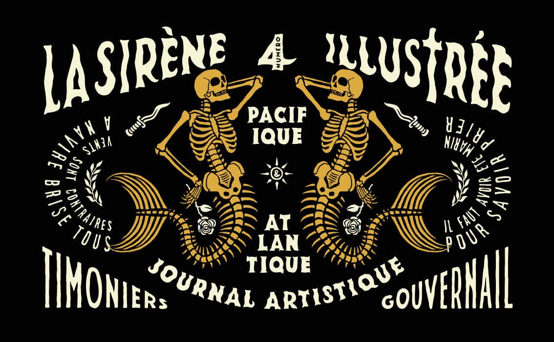 Artisanal poster design and creative hand-drawn visual identity for La Sirène Bordeaux France