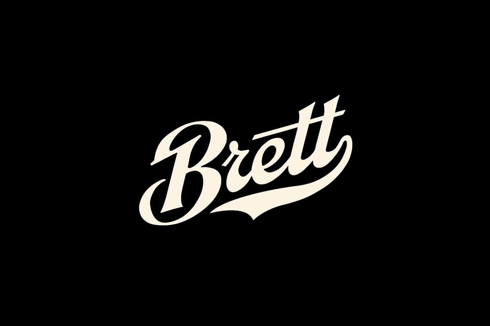 Bespoke typographic signature for Brett, featuring artisan handcrafted lettering.