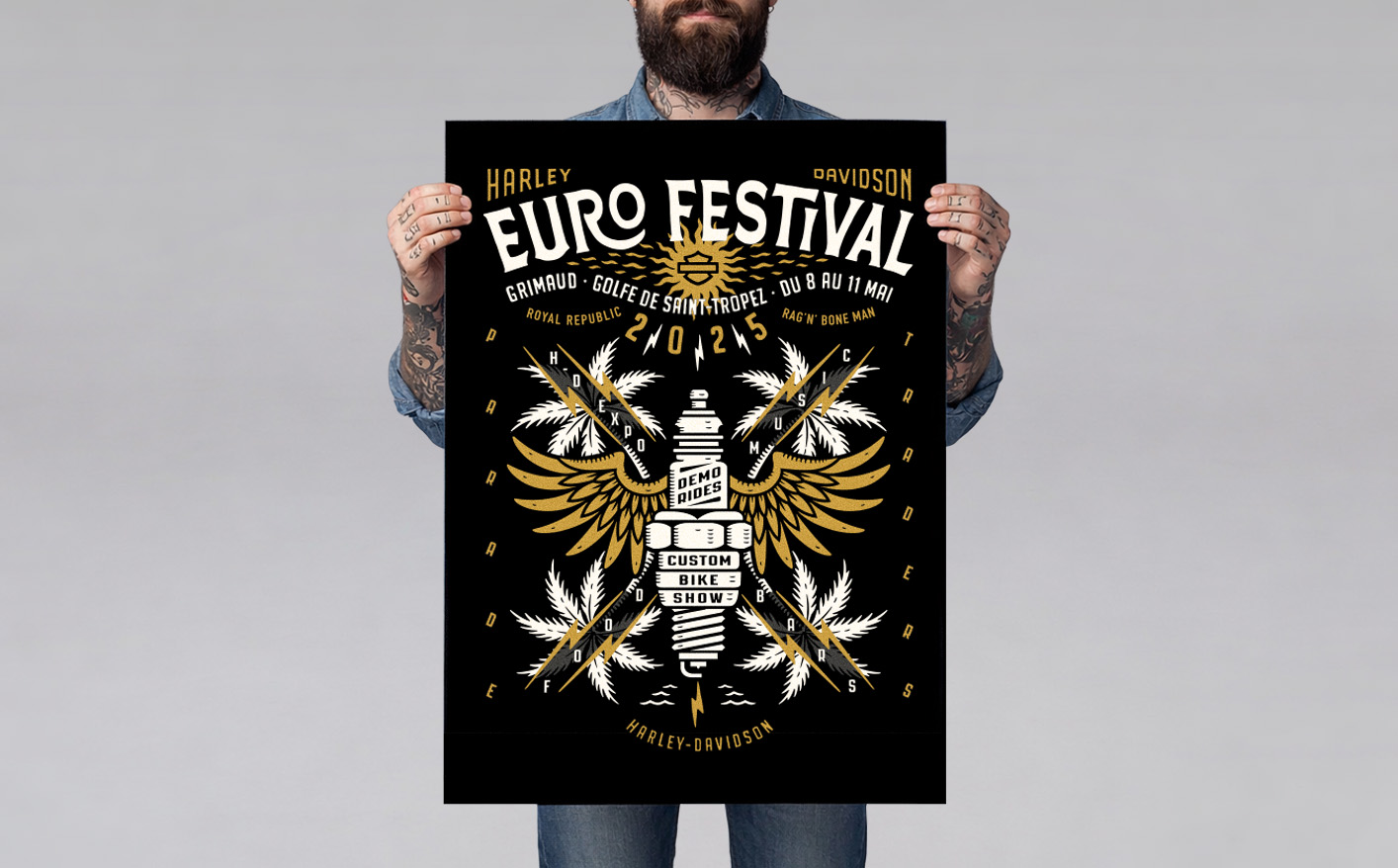 Official Harley-Davidson Euro Festival 2025 poster design by BMD Design.