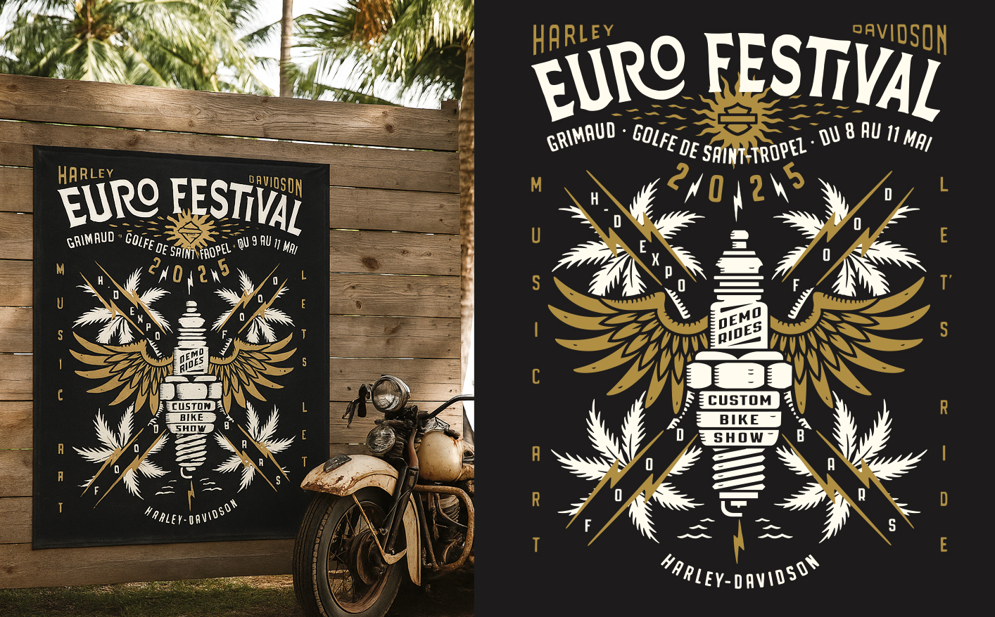 Official Harley-Davidson Euro Festival 2025 poster design by BMD Design.