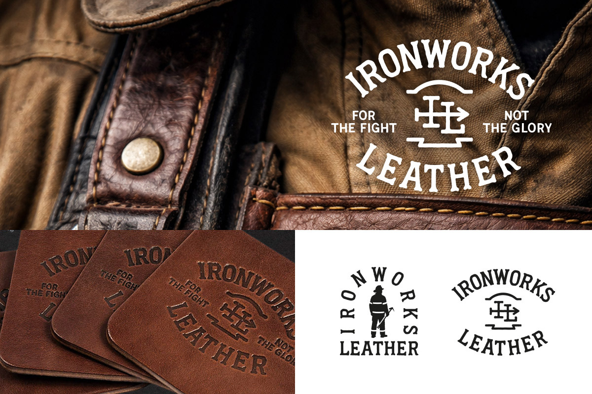 Ironworks Leather — firefighter heritage brand mark for Hook & Irons, crafted by BMD Design