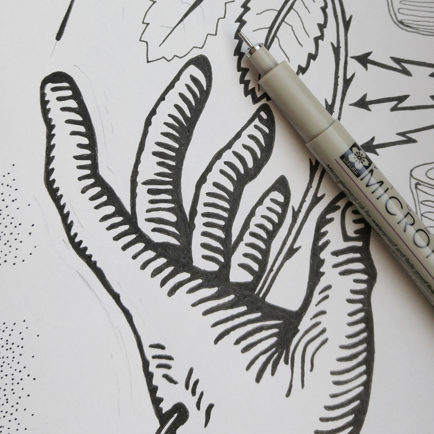 Detail of a handcrafted piece, manual craftsmanship