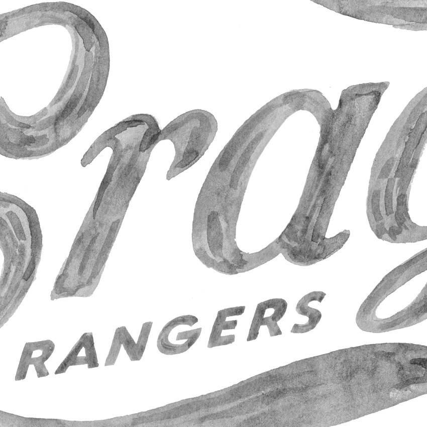 Preparatory sketch, artisanal graphic research stage