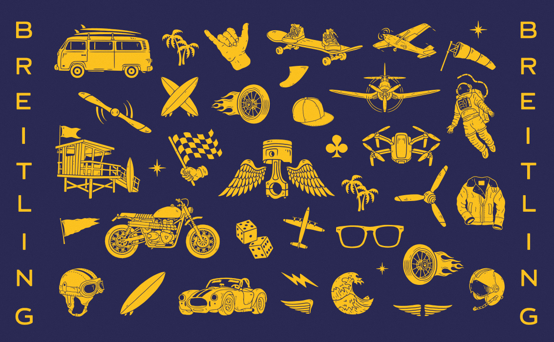 BMD Design, graphiste bordeaux, illustrations pour Breitling