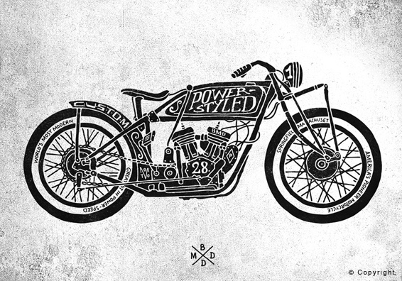 Bmd Design Textured Crafted — Vintage logo design — BMD Design