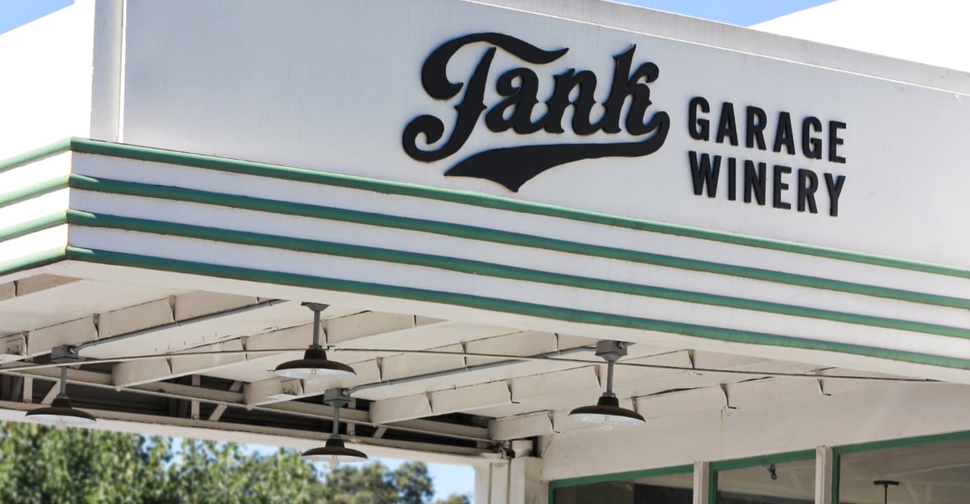 Custom typographic craftsmanship for Tank Garage's experimental wine blends.