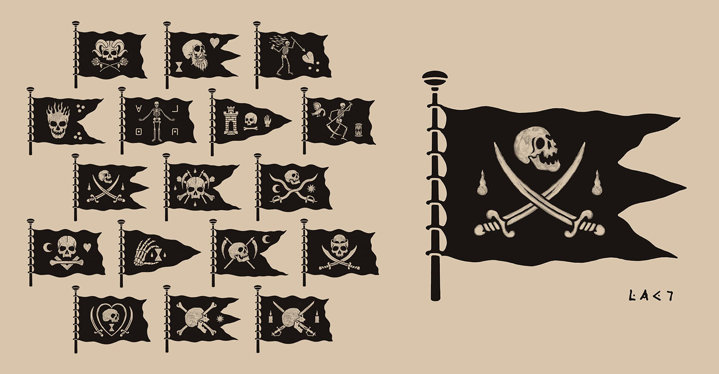 Bespoke handcrafted illustrations for the official Skull & Bones game identity.