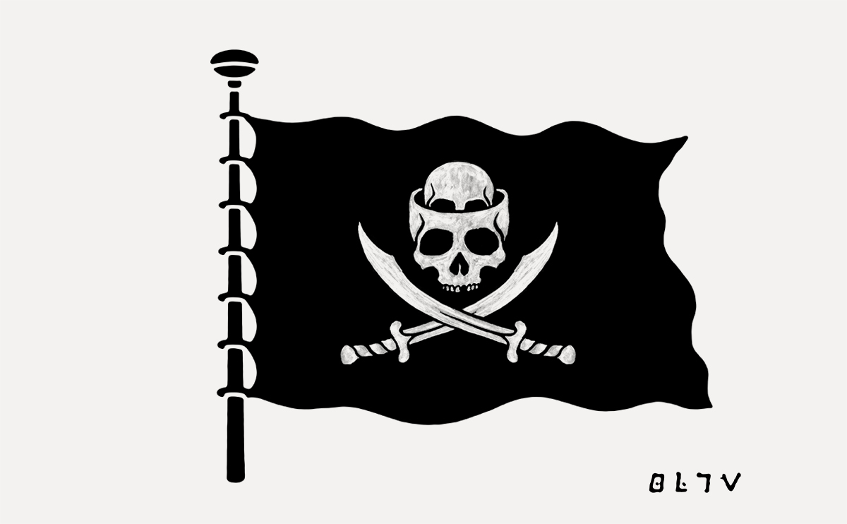Pirate flag — Levasseur black flag, historical pirate ensign by BMD Design