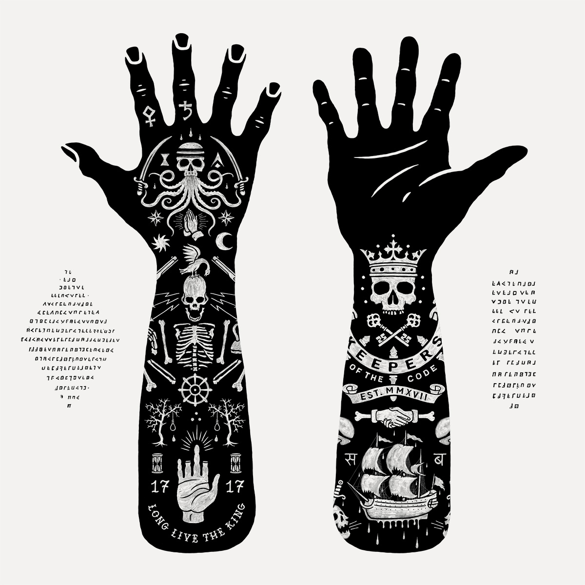 Pirate flag and privateer history — tattoo-style artwork by BMD Design Bordeaux